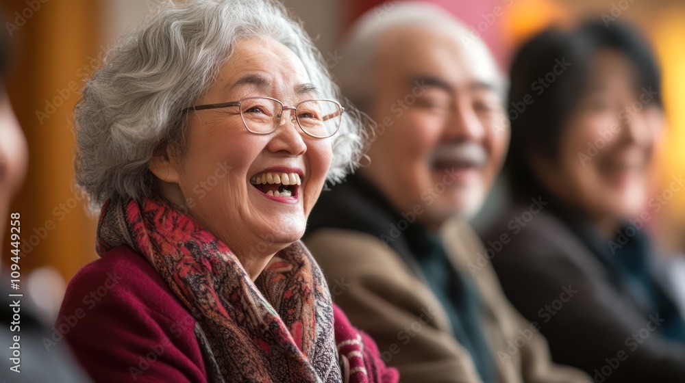 Senior diversity group in Toronto, Canada, sharing laughter and culture at a community gathering Senior diversity group in Toronto, Canada, sharing laughter and culture at a community gathering