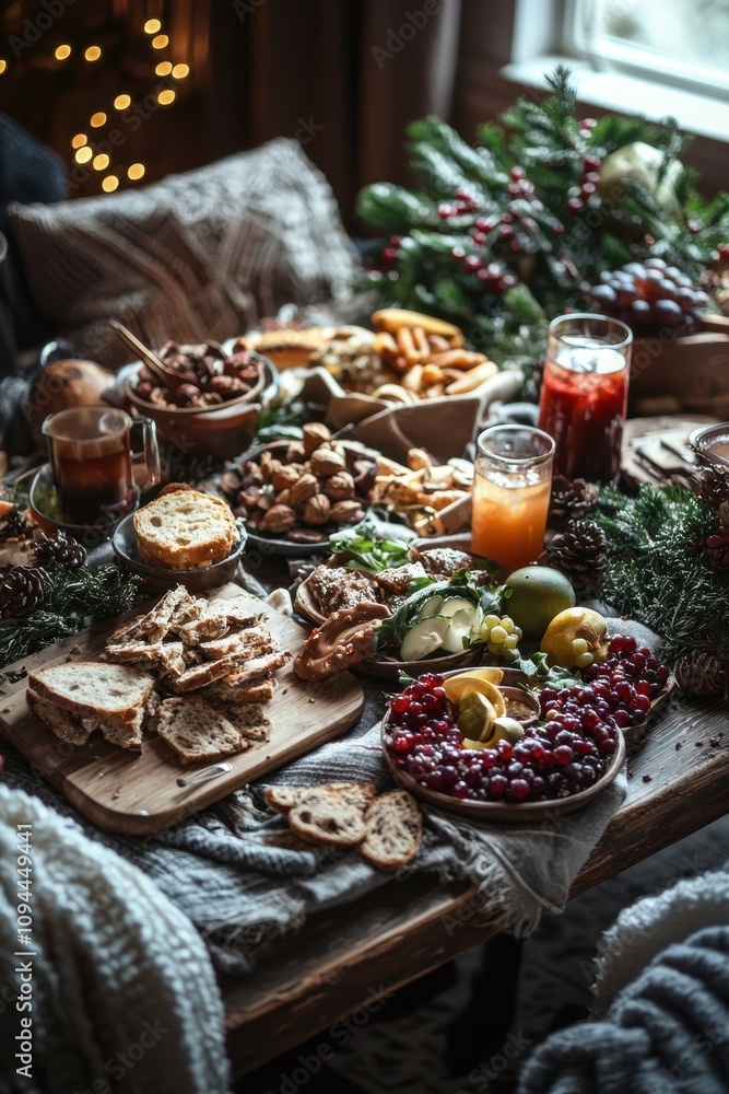 Cozy Indoor Winter Picnic with Family Sharing Warm Foods and Drinks for a Joyful Experience Cozy Indoor Winter Picnic with Family Sharing Warm Foods and Drinks for a Joyful Experience