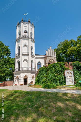 Neo-gothic Krasiński palace in Opinogóra Górna. Museum of Romanticism, Masovian Voivodeship, Poland 