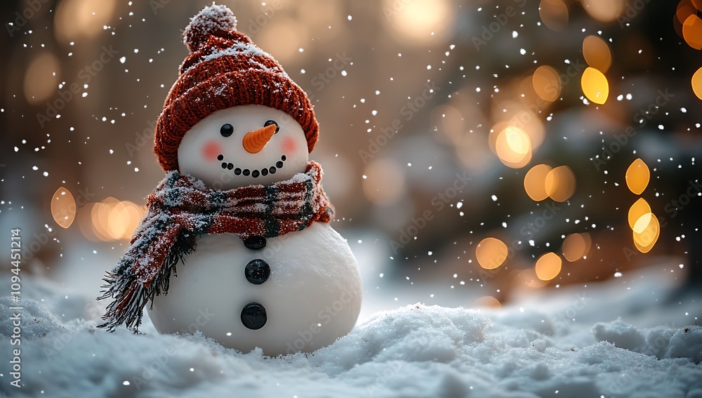 snowperson in the snow
snowperson in the snow