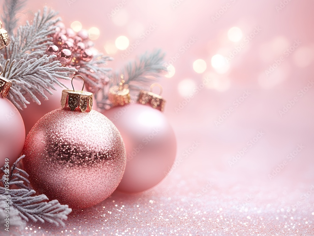 Fototapeta premium christmas decoration with snow