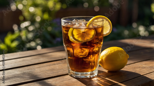 Refreshing Glass of Lemon Tea