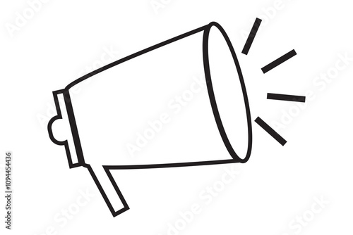 Megaphone icon vector and Loudspeaker megaphone symbol on white background.