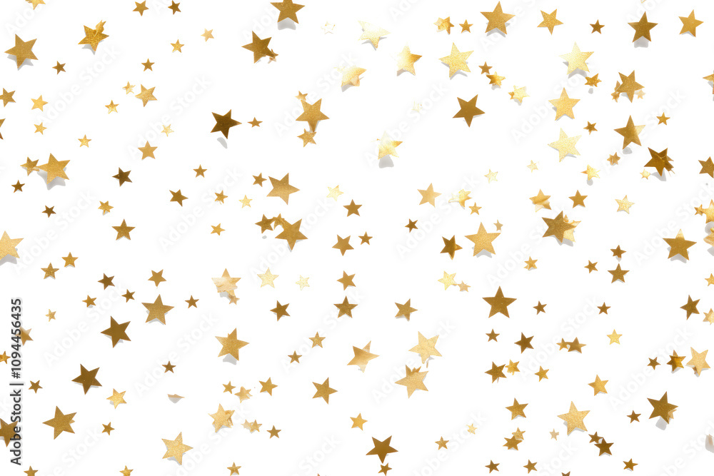 Gold Star Confetti on transparent background Gold Star Confetti on transparent background