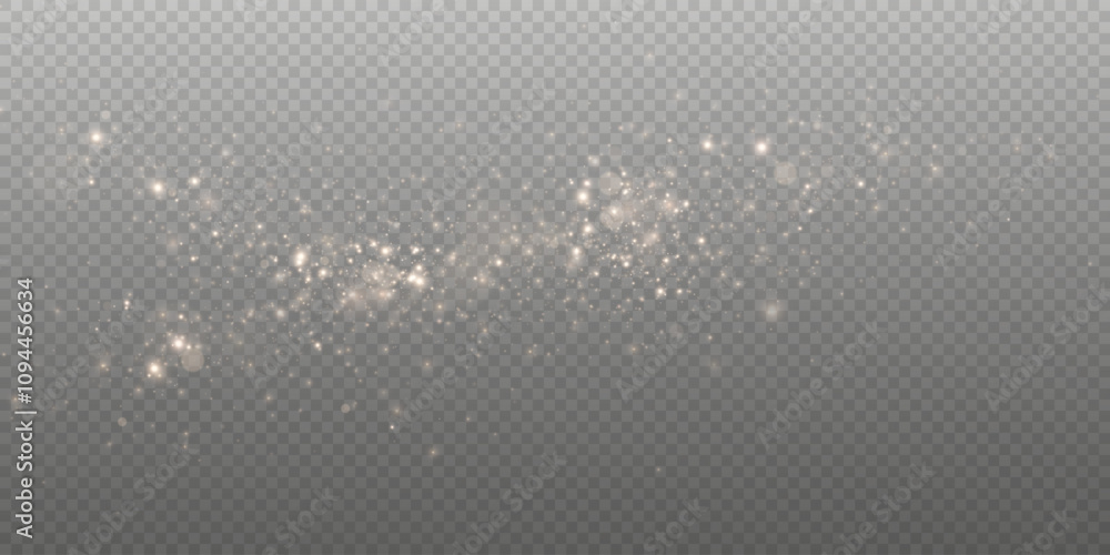 The dust sparks and golden stars shine with special light. Vector sparkles on a transparent background. Christmas light effect. Sparkling magical dust particles. The dust sparks and golden stars shine with special light. Vector sparkles on a transparent background. Christmas light effect. Sparkling magical dust particles.