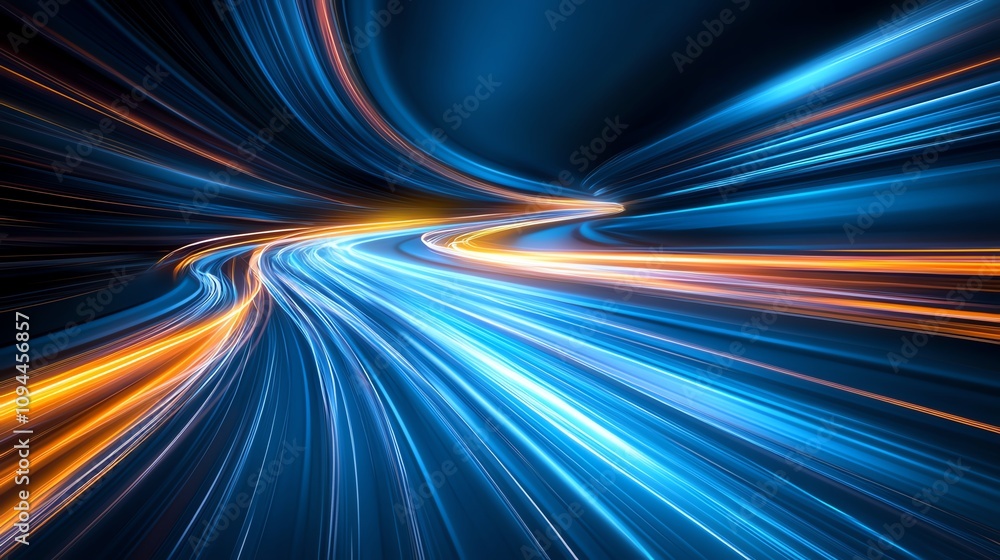 Dynamic light trails on futuristic highway. Dynamic light trails on futuristic highway.