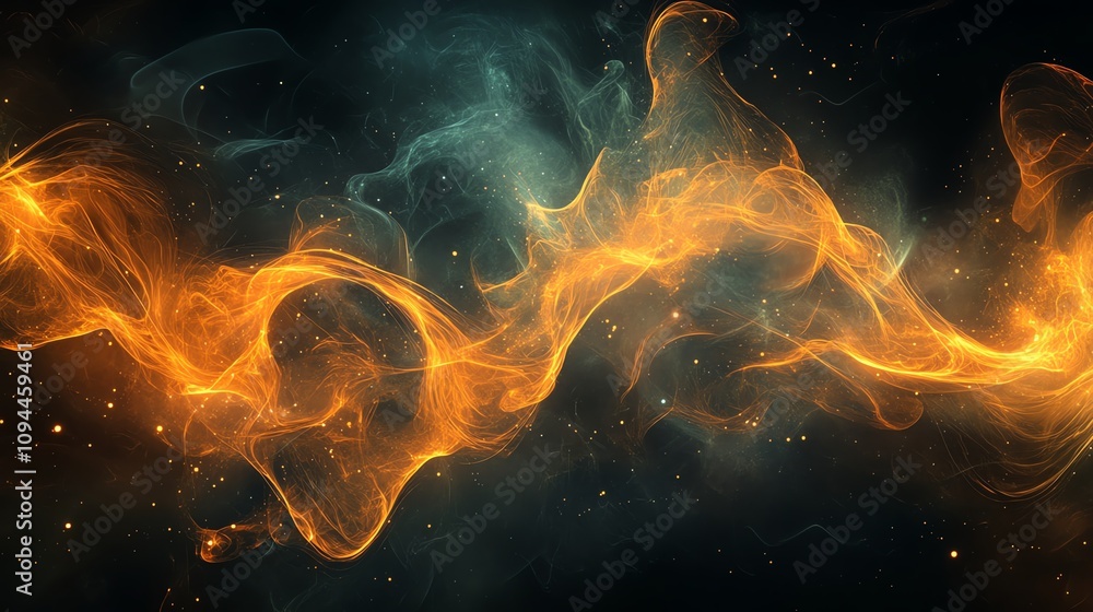 Vibrant abstract orange and teal smoke swirl Vibrant abstract orange and teal smoke swirl