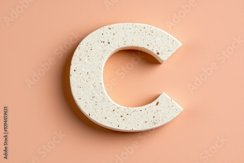 The letter C is white and has a lot of texture photo