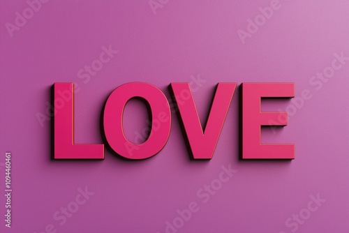 Love is written in pink letters on a purple background