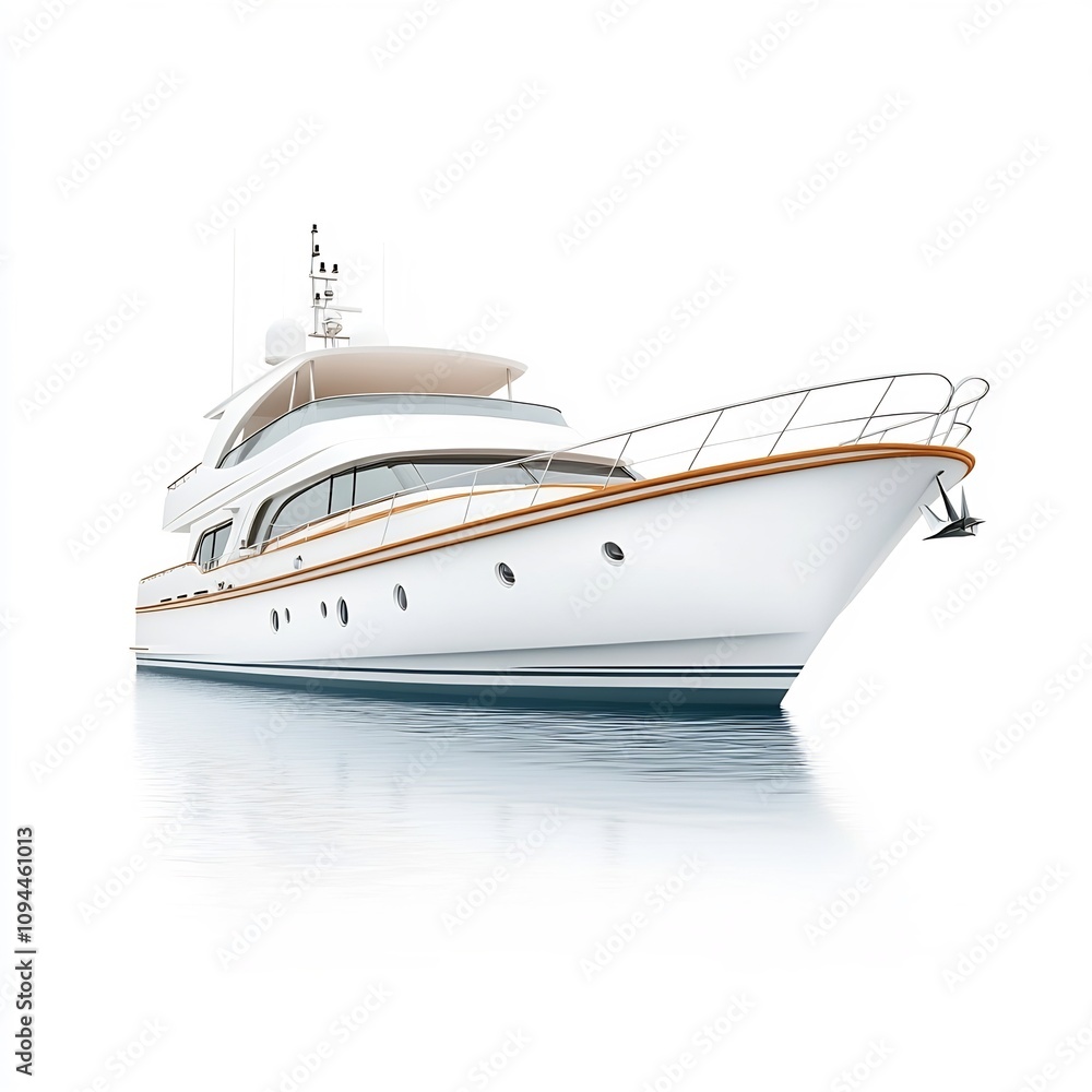 Elegant White Luxury Yacht Isolated On Clear Background Elegant White Luxury Yacht Isolated On Clear Background