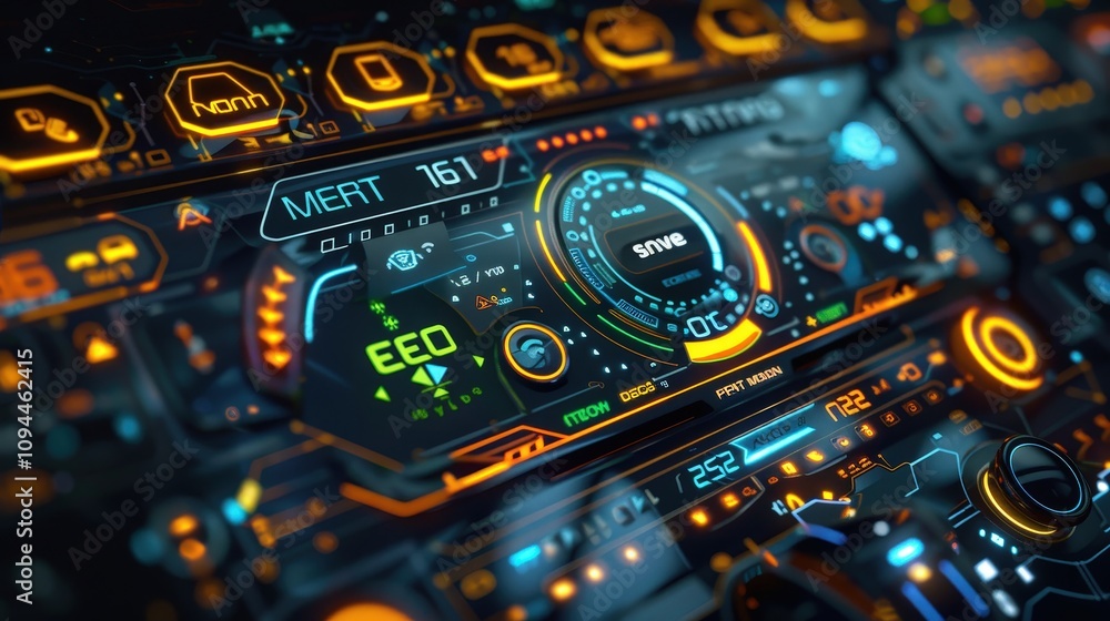 High-Tech Futuristic Control Interface Design High-Tech Futuristic Control Interface Design