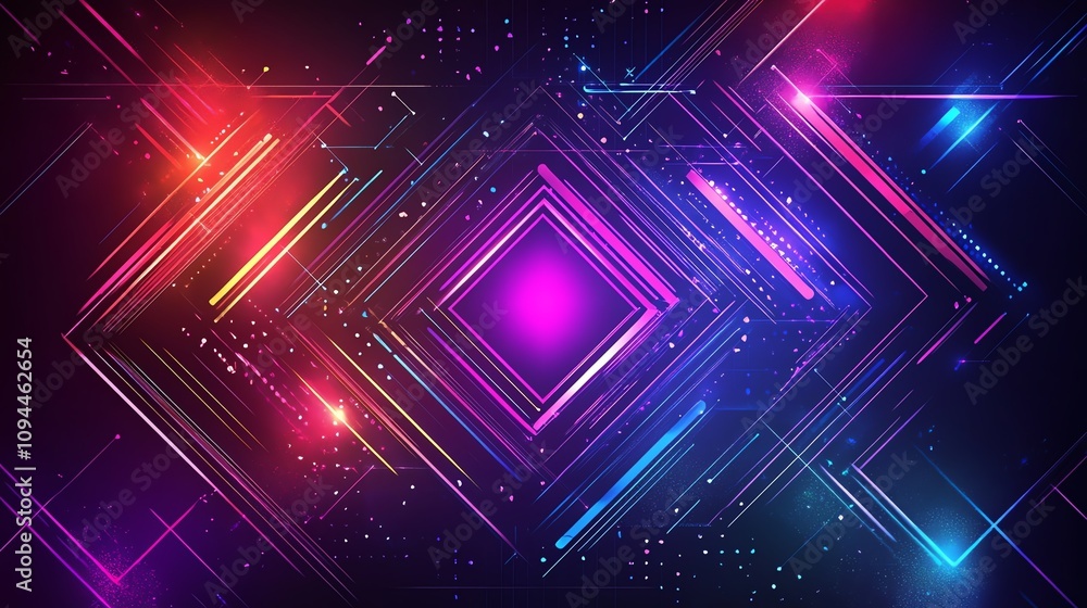 Colorful futuristic geometric light pattern Colorful futuristic geometric light pattern