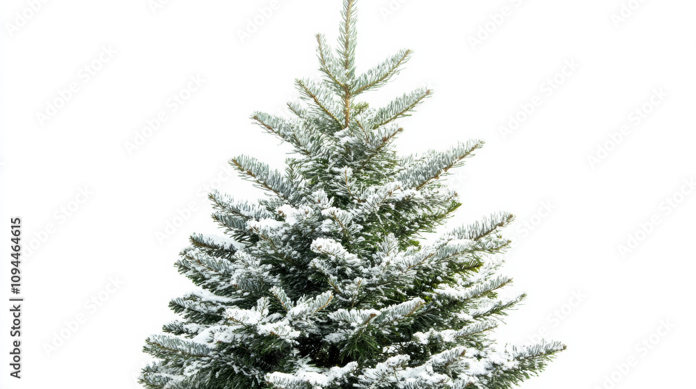 snow covered Christmas tree, radiating festive cheer and winter magic snow covered Christmas tree, radiating festive cheer and winter magic