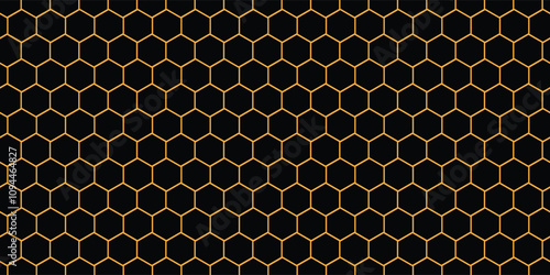 Black graphite background with golden light lines. Geometric texture illustration. Grid pattern. Pure black banner wallpaper. Elegant carbon background. vektor