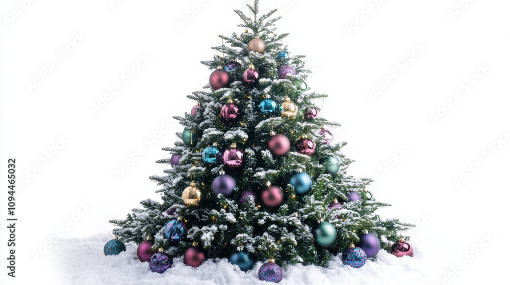 majestic Christmas tree, adorned with iridescent ornaments, evokes feelings of joy and wonder. snowy base adds touch of magic majestic Christmas tree, adorned with iridescent ornaments, evokes feelings of joy and wonder. snowy base adds touch of magic