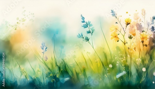 美しい自然の草花のイラスト背景