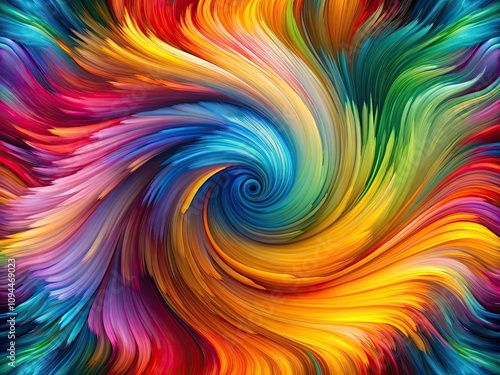 Whimsical Swirling Winds: Colorful Graphic Art Blending Hues in a Dreamlike Canvas