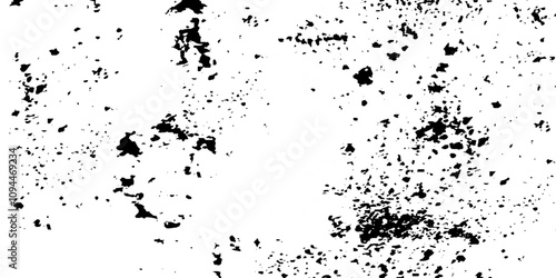 Black and white Dust overlay distress grungy effect paint. Black and white grunge seamless texture. Dust and scratches grain texture on white and black background.