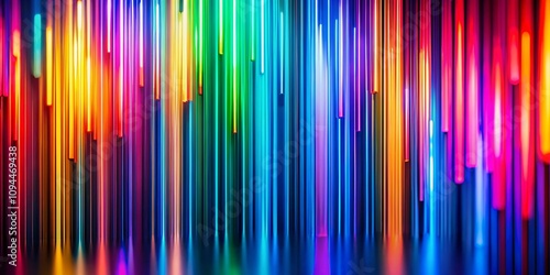 Abstract Background with Neon Colored Lines and Multicolored Vertical Light, Perfect for Creative Digital Art and Modern Designs