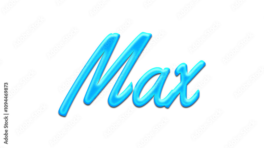Glowing blue effect of name Max on white background. Glowing blue effect of name Max on white background.