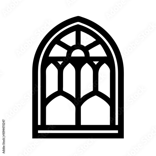 Traditional Islamic window silhouette. Vector illustration

