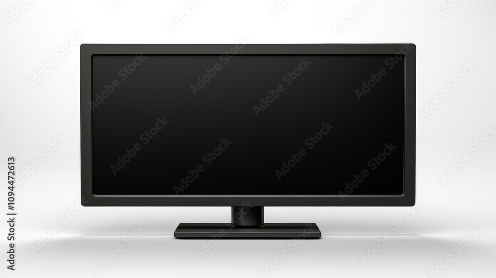 Realistic lcd television on white background with blank screen for display purposes Realistic lcd television on white background with blank screen for display purposes