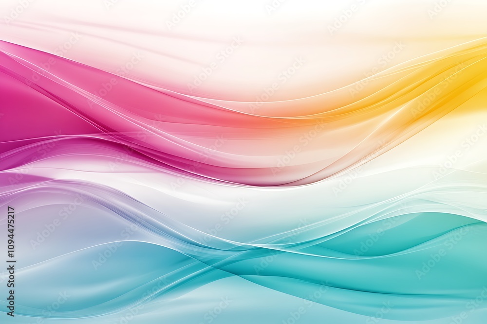 Naklejka premium Abstract waves of color in soft gradients, creating a soothing visual effect.