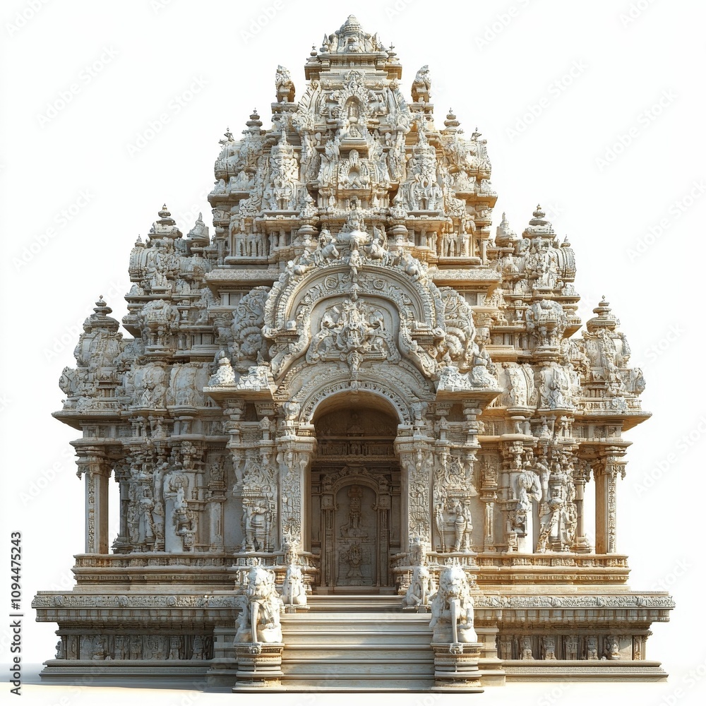 Ornate stone temple, intricate carvings, grand entrance. Ornate stone temple, intricate carvings, grand entrance.