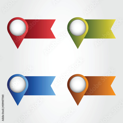 Pointers pin map infographic element isolated on white background vector.