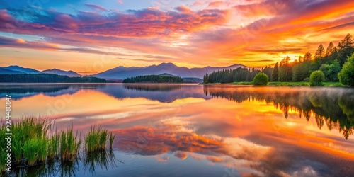 Wallpaper Mural Serene Water Reflections: Captivating Nature Scene Emphasizing Tranquility and Clarity in a Rule of Thirds Composition Torontodigital.ca