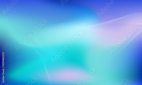 Hand drawn vector gradient background. Northern Lights in cool shades. Vector illustration with dots pattern for design. Modern colorful background.