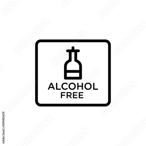 Alcohol free icon Black and white outline vector
