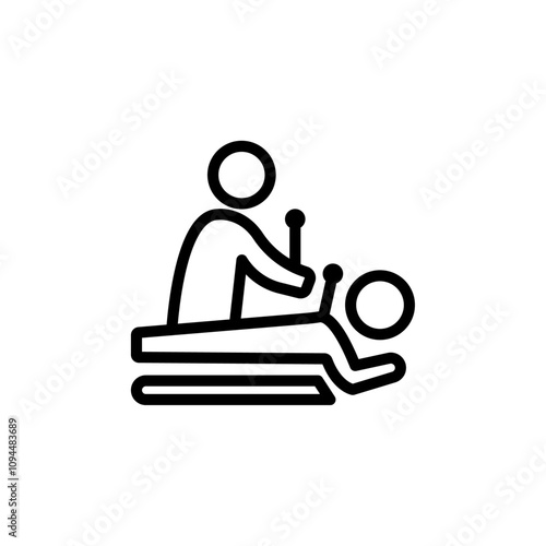 Acupuncture therapy icon Black and white outline vector