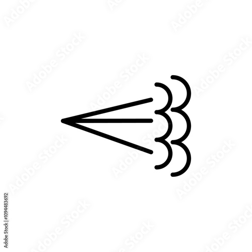 Air spray cloud icon Black and white outline vector