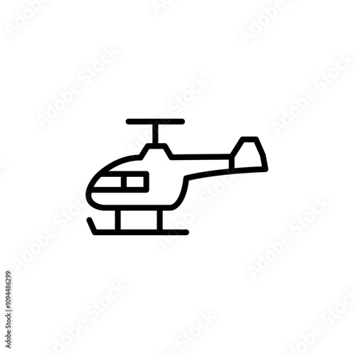 helicopter helipad icon Black and white outline vector