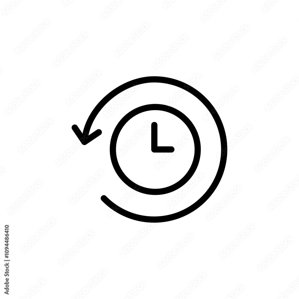 History icon Black and white outline vector History icon Black and white outline vector