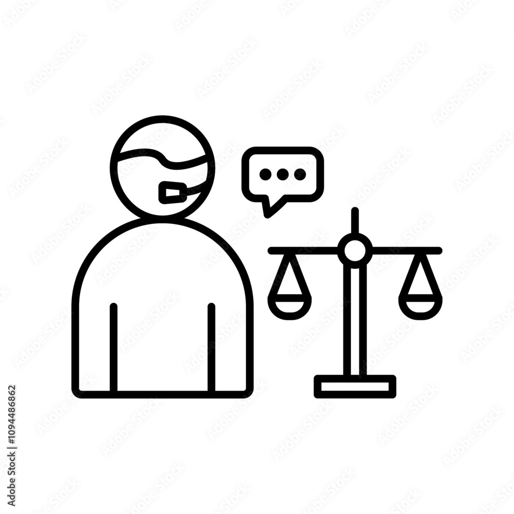 Legal advice icon Black and white outline vector Legal advice icon Black and white outline vector