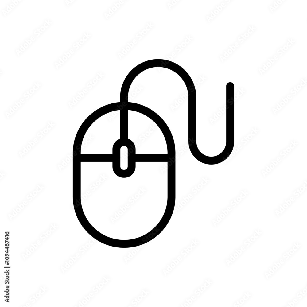 Mouse icon Black and white outline vector Mouse icon Black and white outline vector