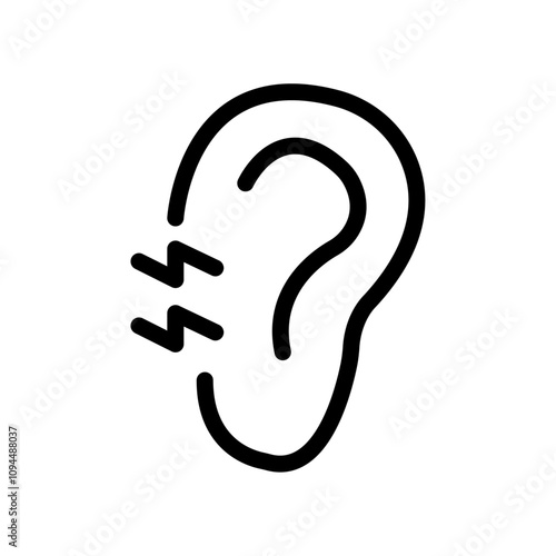 Otitis icon Black and white outline vector