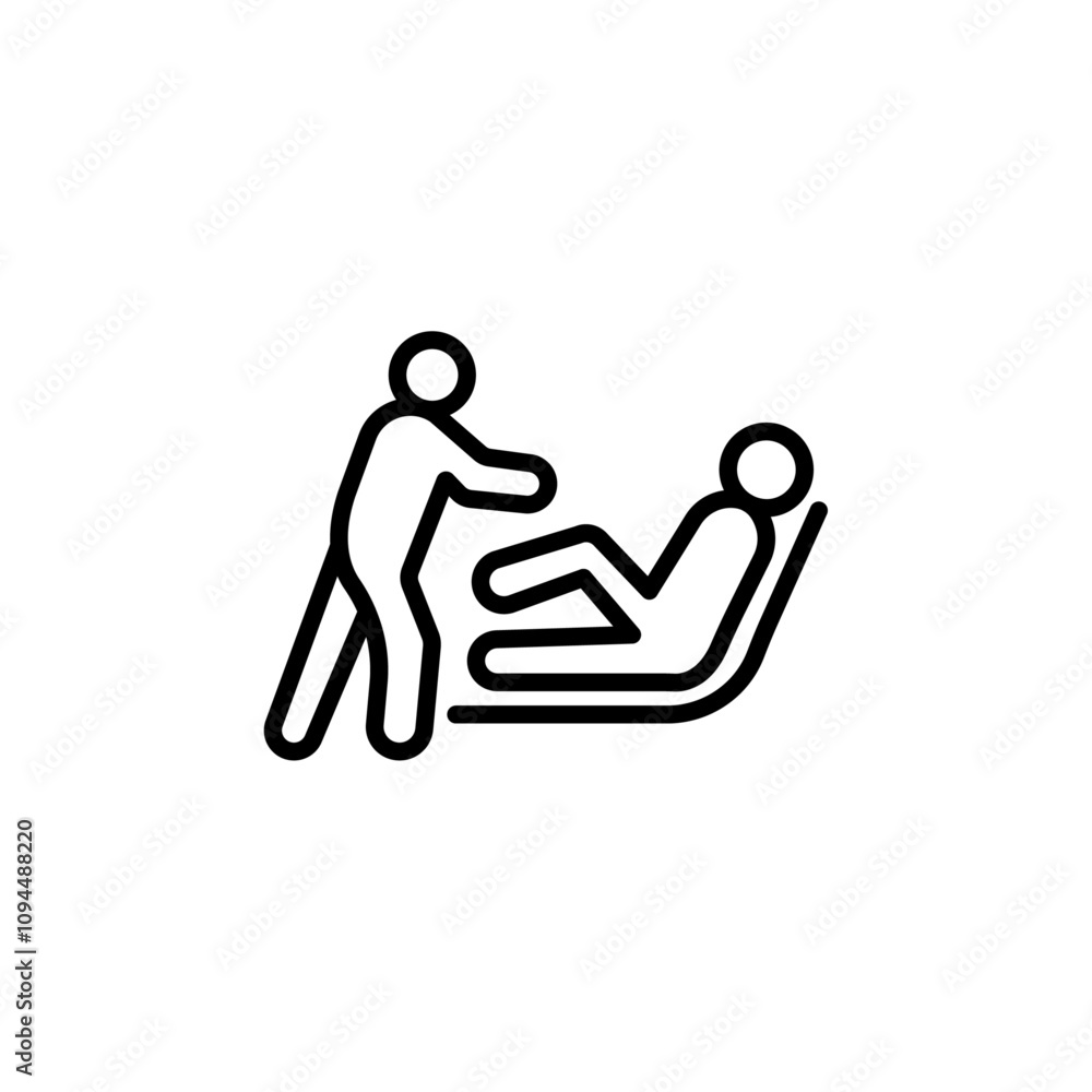 Physiotherapy icon Black and white outline vector Physiotherapy icon Black and white outline vector