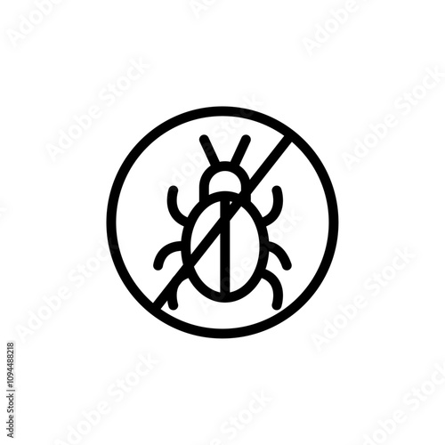 Pest control icon Black and white outline vector