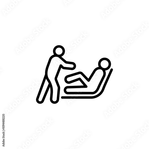 Physiotherapy icon Black and white outline vector