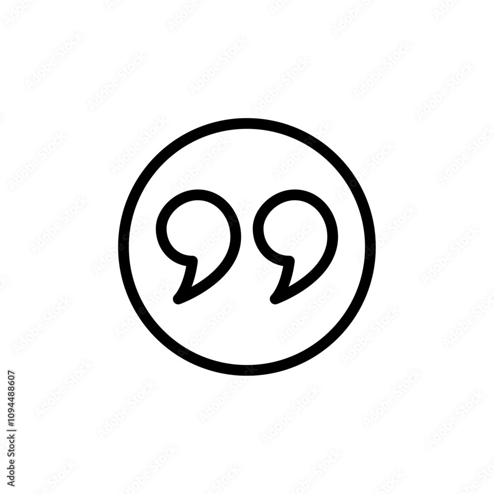 Quote icon Black and white outline vector Quote icon Black and white outline vector