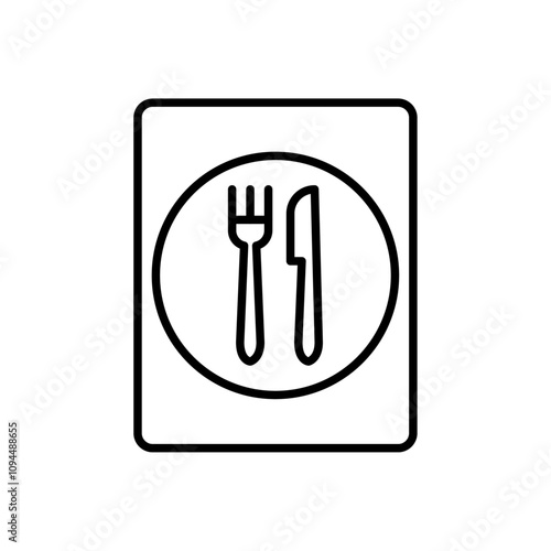 recipe book icon Black and white outline vector