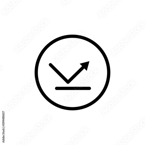 rebound icon Black and white outline vector