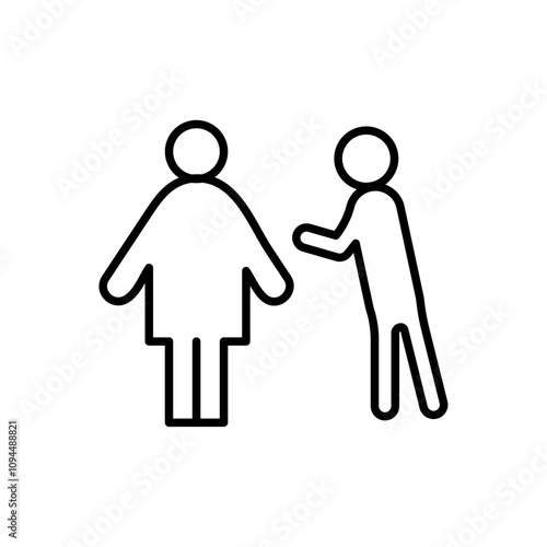 Respectfulness icon Black and white outline vector