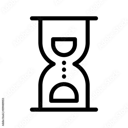 sand clock icon Black and white outline vector