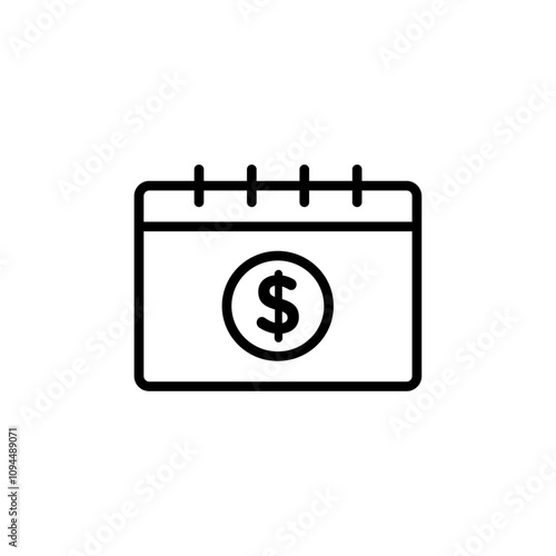 salary payday icon Black and white outline vector