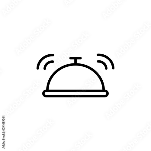 Service bell icon Black and white outline vector