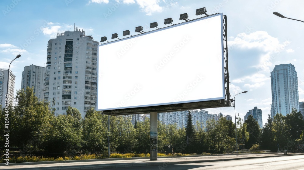 Obraz premium White advertising billboard mockup in a subway station or city roadside